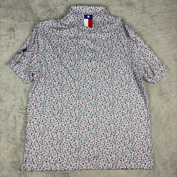 NEW Rhoback Space City Performance Polo Texas Cowboy Boot Rodeo Golf Active L - Picture 9 of 12